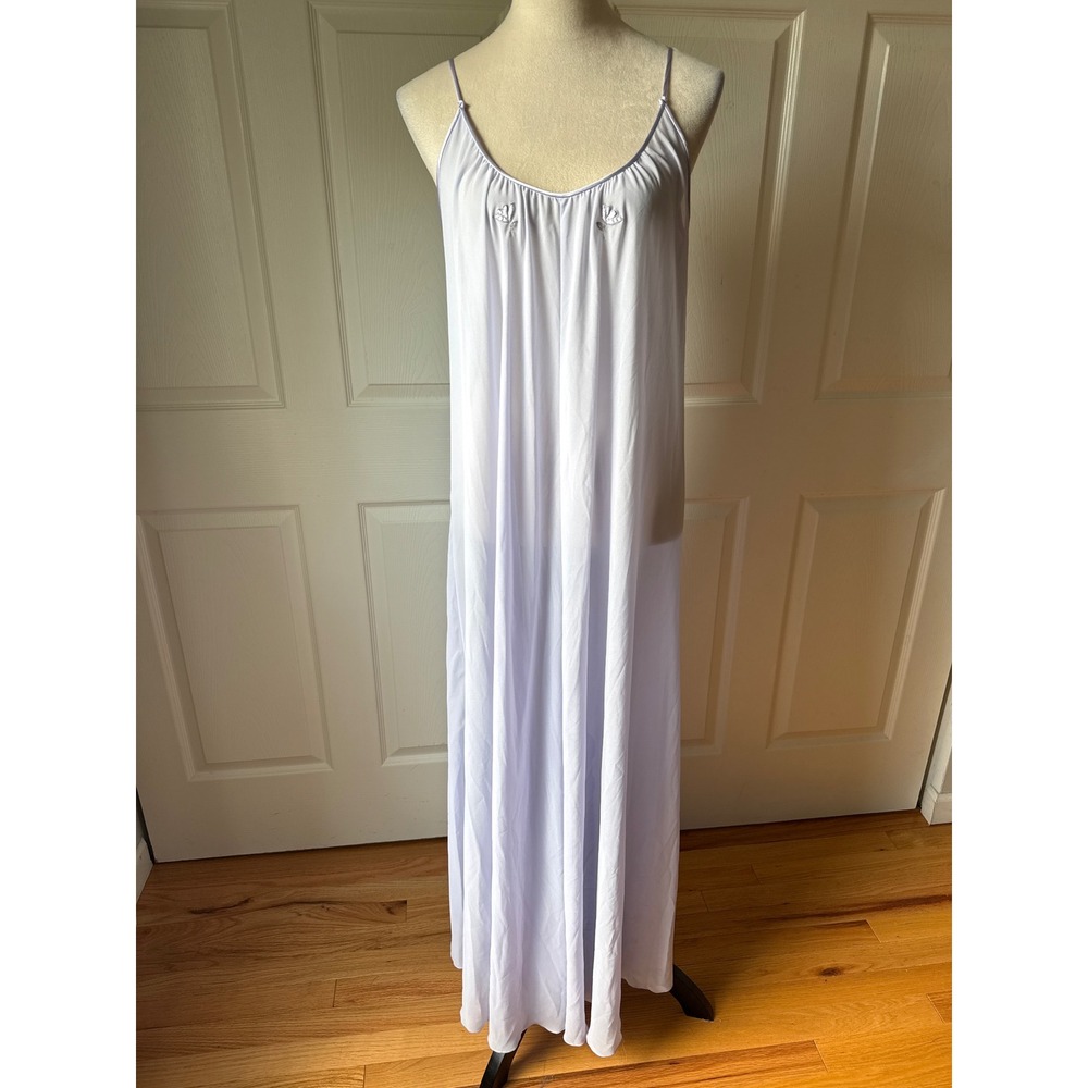 Vintage Lucie Ann Sheer Nightgown Women Small Lavender Babydoll Maxi Dress